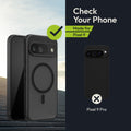 Oakshield Case for Google Pixel 9 - Magnetic Semi-Transparent Phone Case - Shockproof Protective Cover with Camera Protection - With Glass Film - Case