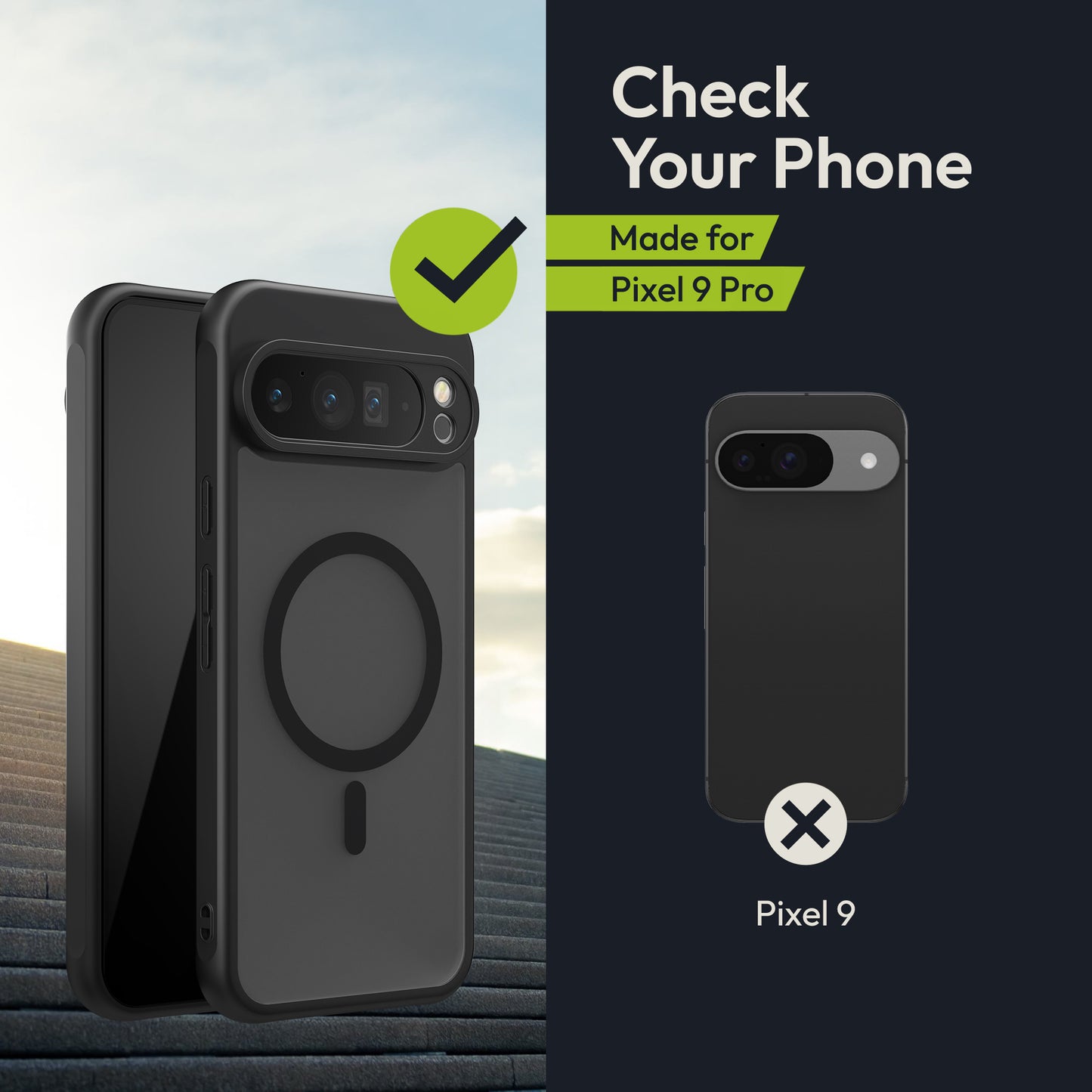 Oakshield Case for Google Pixel 9 Pro Magnetic Semi-Transparent Shockproof Protective Cover with Camera Protection With Glass Film Case