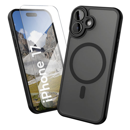 Oakshield Hülle für Apple iPhone 17 Hülle - Magnetische Handyhülle halbtransparent - Schutzhülle stoßfest mit Kameraschutz - Case in Schwarz Schwarz  