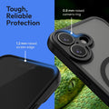 Oakshield Case for Apple iPhone 17 - Magnetic Semi-Transparent Phone Cover - Shockproof Protective Case with Camera Protection - With Glass Screen Protector - Case