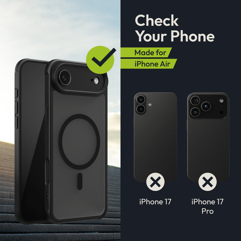 Oakshield Case for Apple iPhone Air Case - Magnetic Semi-Transparent Phone Case - Shockproof Protective Cover with Camera Protection - With Glass Screen Protector - Case