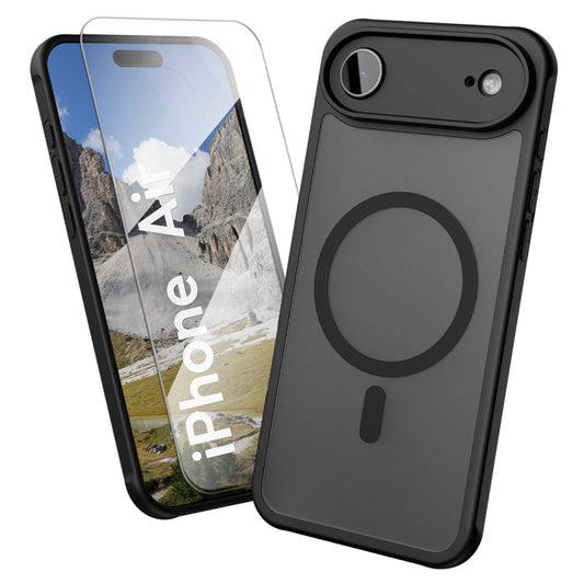 Oakshield Hülle für Apple iPhone Air Hülle - Magnetische Handyhülle halbtransparent - Schutzhülle stoßfest mit Kameraschutz - Case in Schwarz Schwarz  
