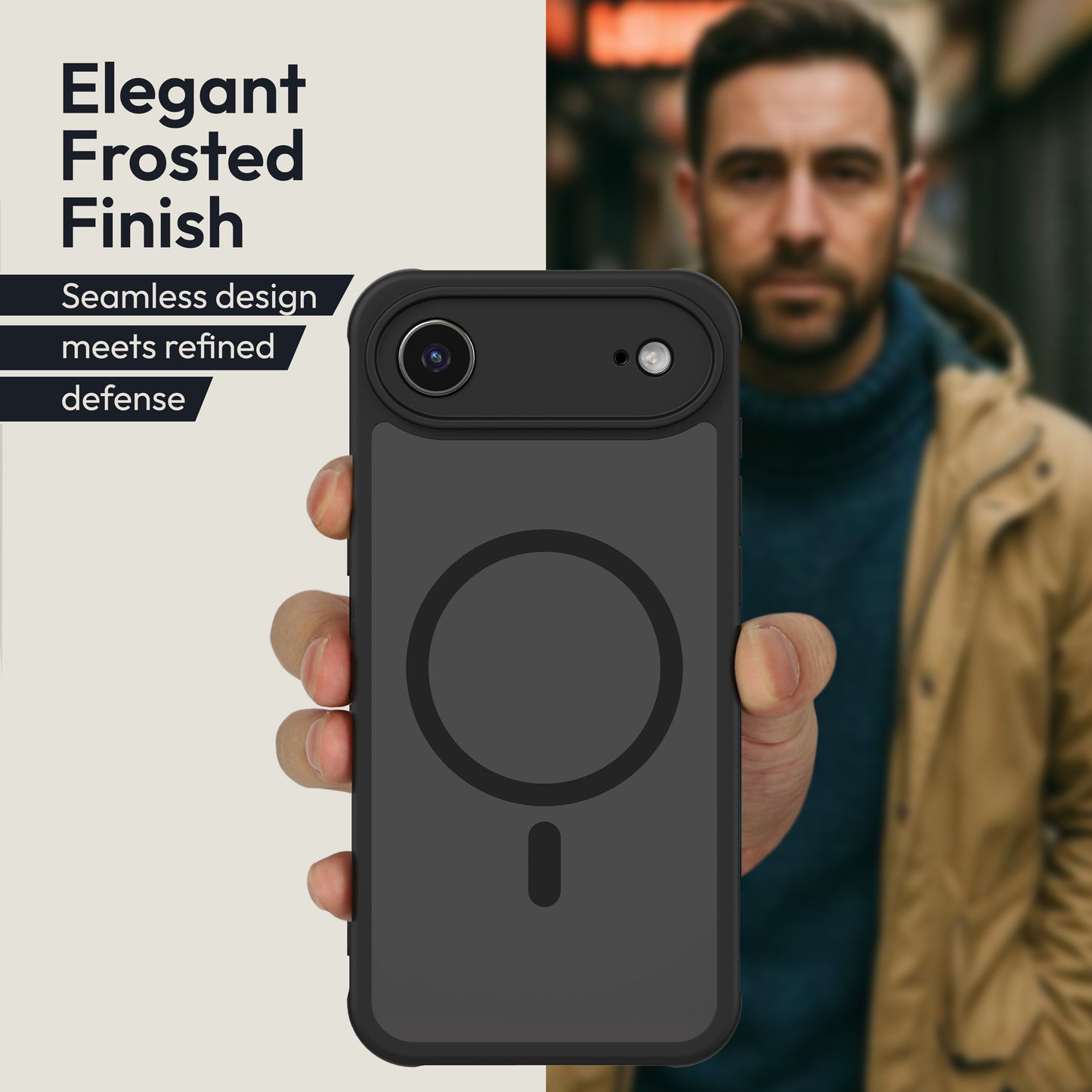 Oakshield Case for Apple iPhone Air Case - Magnetic Semi-Transparent Phone Case - Shockproof Protective Cover with Camera Protection - With Glass Screen Protector - Case