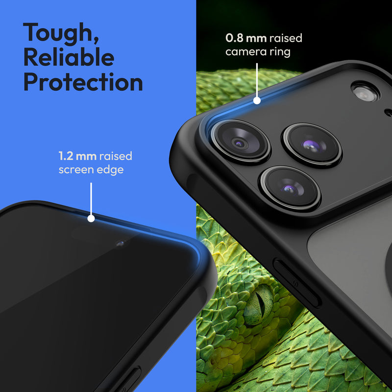 Oakshield Case for Apple iPhone 17 Pro Max - Magnetic Translucent Phone Case - Shockproof Protective Cover with Camera Protection - With Glass Film - Case