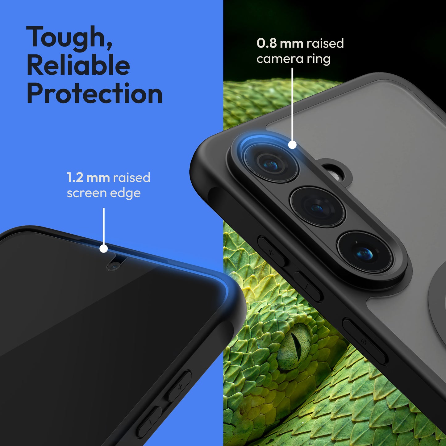 Oakshield Case for Samsung Galaxy S26 Plus - Magnetic Semi-Transparent Phone Case - Shockproof Protective Cover with Camera Protection - With Glass Film - Case