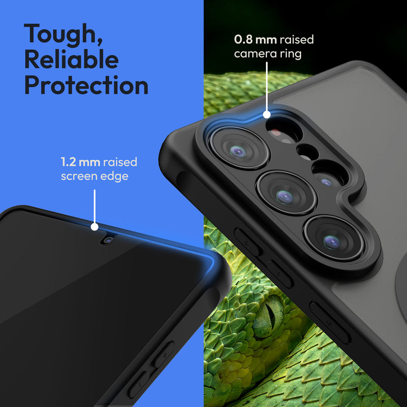 Oakshield Case for Samsung Galaxy S26 Ultra Case Magnetic Phone Case Semi-Transparent Protective Cover Shockproof with Camera Protection With Glass Film Case