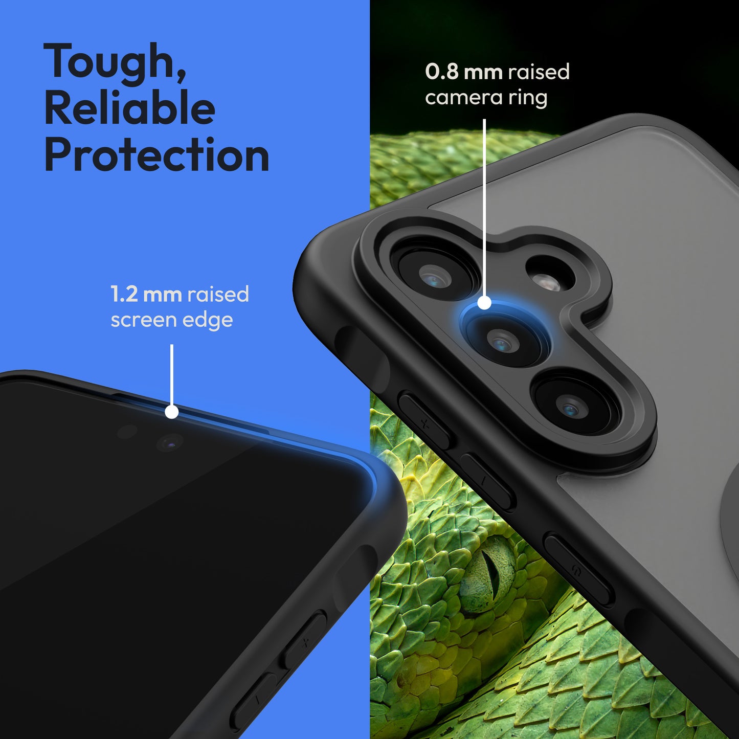 Oakshield Case for Samsung Galaxy A57 5G - Magnetic Semi-Transparent Phone Case - Shockproof Protective Cover with Camera Protection - With Glass Film - Case